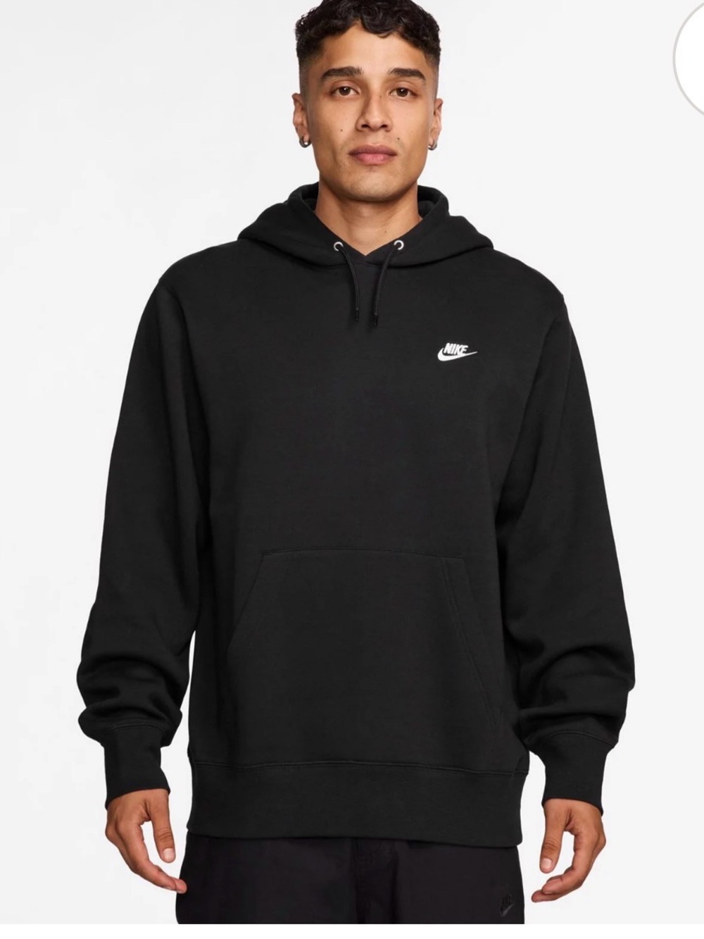 Nike Black Hooded Pullover with White Swoosh